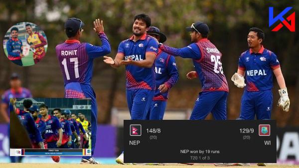 नेपालले वेष्ट इण्डिजलाई १९ रनले पराजित गर्दै युनिटी कपमा विजयी सुरुवात ।